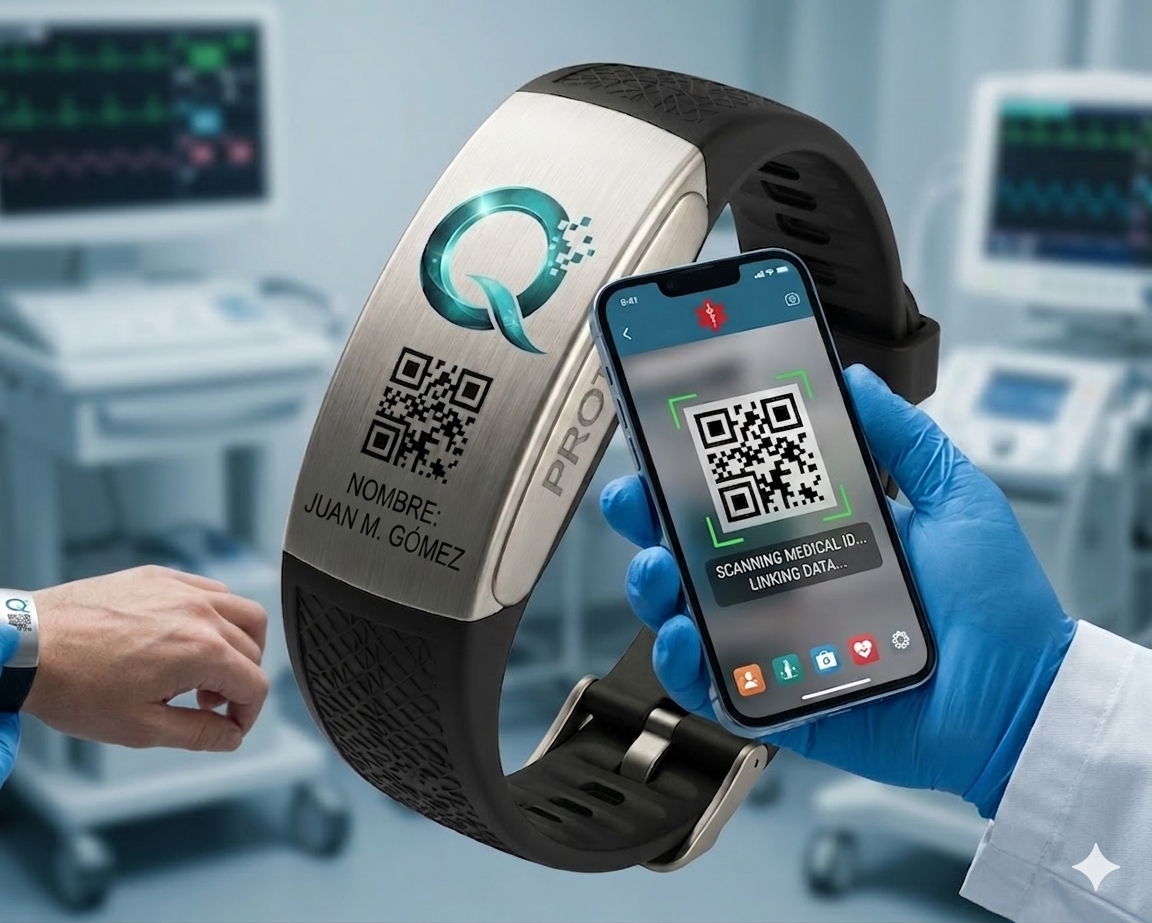 Detalle tecnológico del brazalete ProteQ